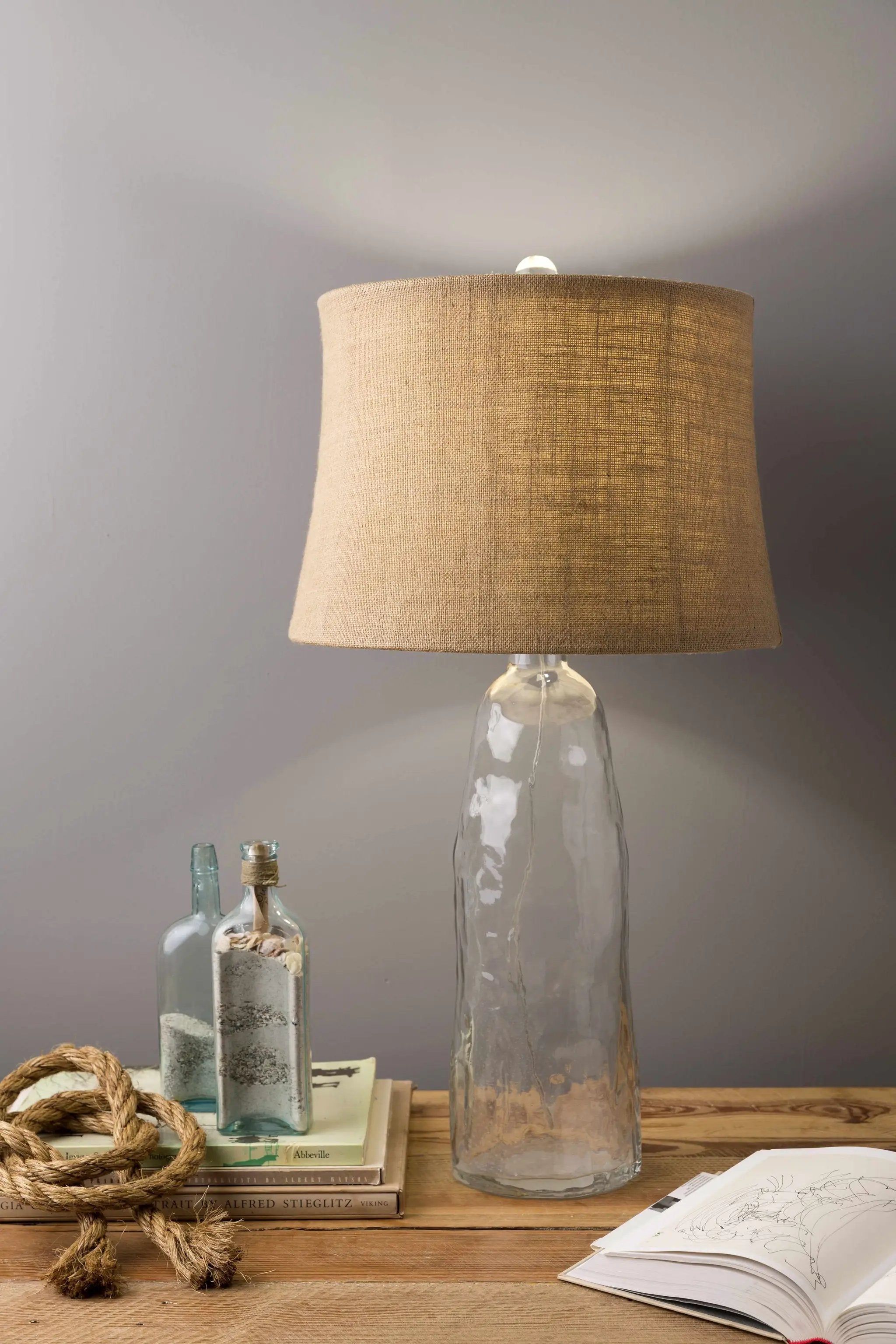 Tinoto Glass Table Lamp - Clearance by Boutique Rugs