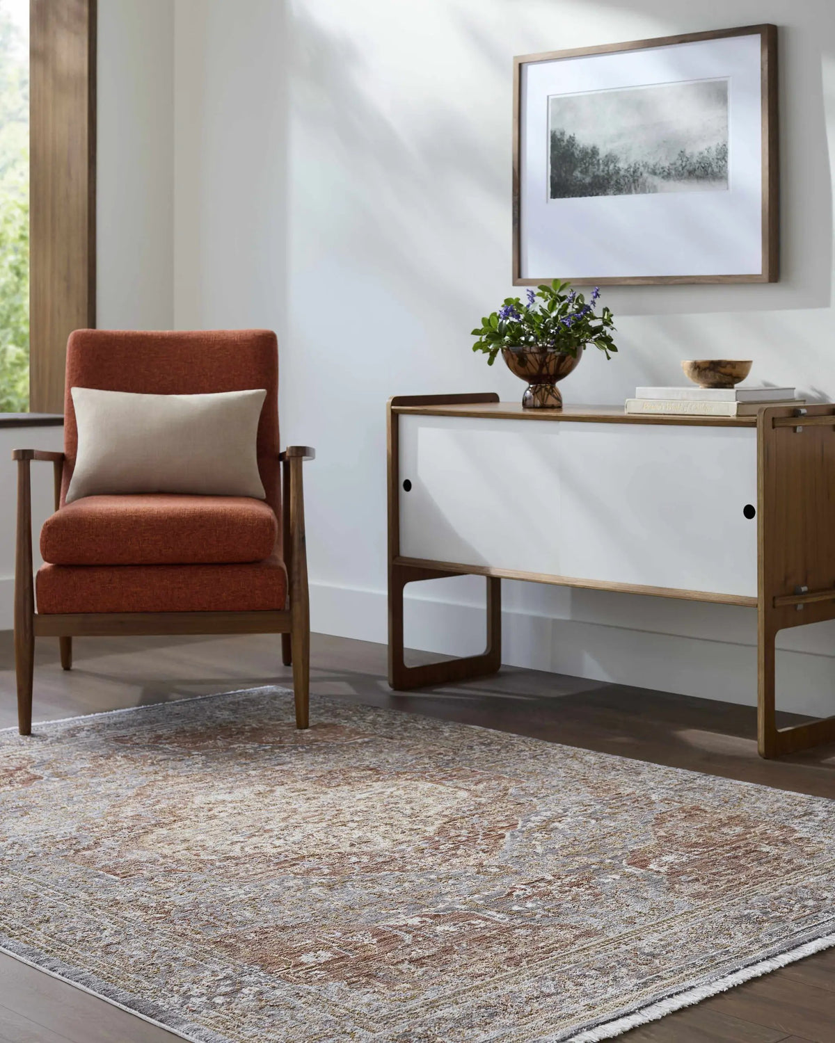 Tulio Area Rug, installed in a room