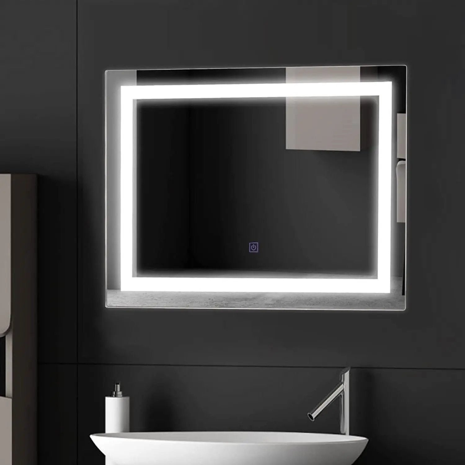Modern LED Lighted Mirror Dimmable Wall-Mounted Bathroom Vanity 27 x 20 inch by HomePacific