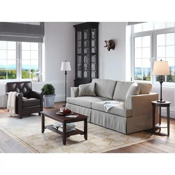 3-Piece Floor Lamp and Table Desk Lamp Set in Black with Light Gold Drum Shades by HomePacific