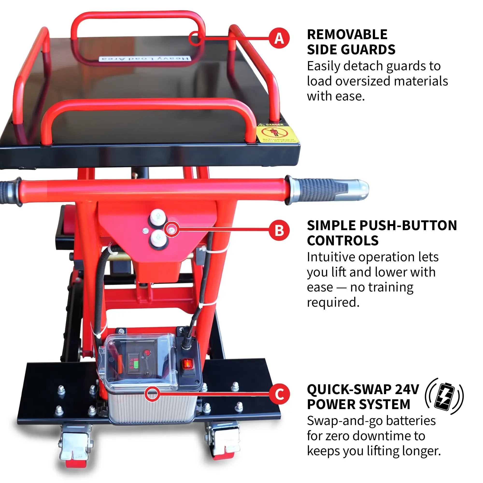 Electric Hydraulic Lift Table – 600 lb, 59 in. Extension Portable Powered Scissor Lift Cart for Warehouses, Shops & Material Handling by Tomahawk Power