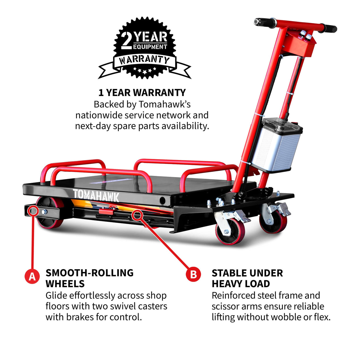 Electric Hydraulic Lift Table 600 lb, 59 in. Extension Portable Powered Scissor Lift Cart for Warehouses, Shops & Material Handling, photo 4 of 8