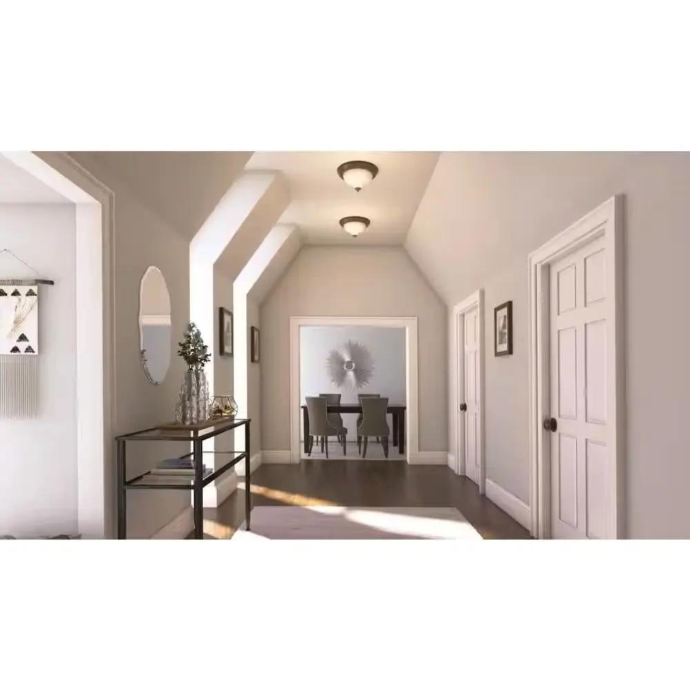 Round 11-inch Bronze Finish Ceiling Light with Frosted Glass Shade - Flush Mount by HomePacific