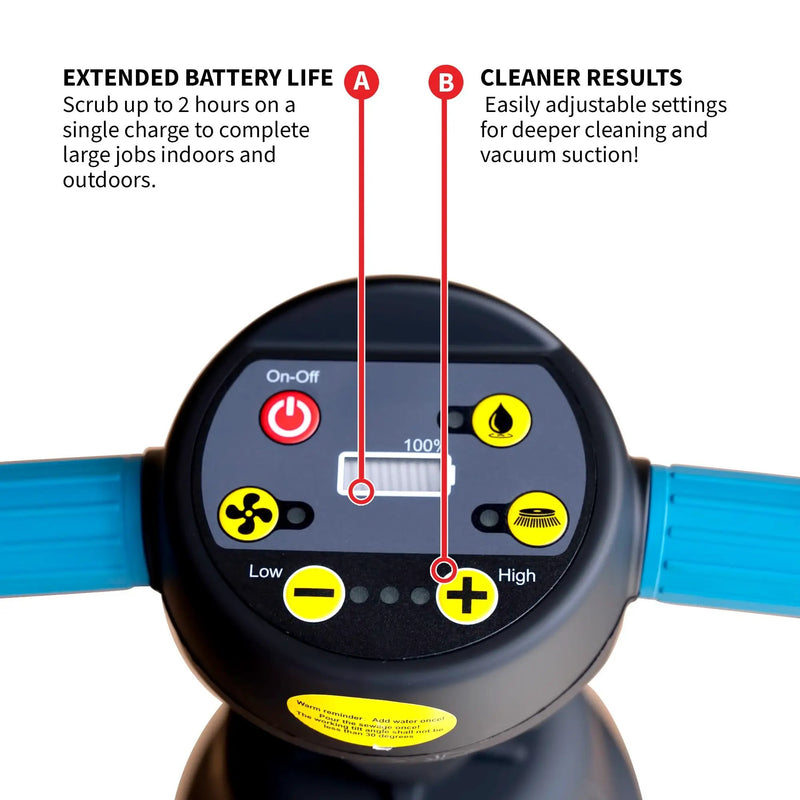 Electric Floor Scrubber Cleaner with 18” Power Mop Brushes Cordless 36V Battery Powered by Tomahawk Power