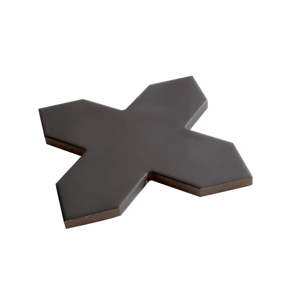 Graphite Black 5x5 Matte Cross Porcelain Tile (34 pack, 5.31 sq ft/case) by Apollo Tile
