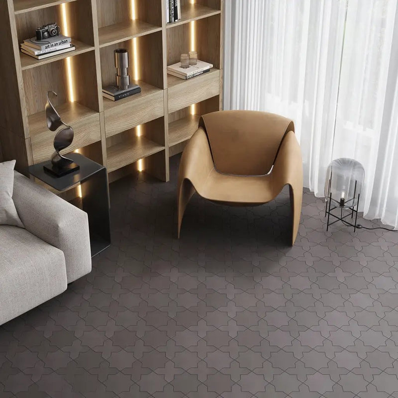 Graphite Black 5x5 Matte Cross Porcelain Tile (34 pack, 5.31 sq ft/case) by Apollo Tile