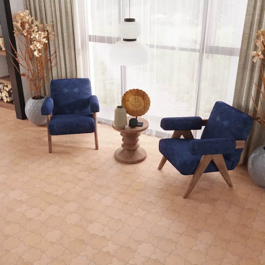 Terracotta 7x7 Matte Star Porcelain Tile (34 pack, 5.31 sq ft/case) by Apollo Tile