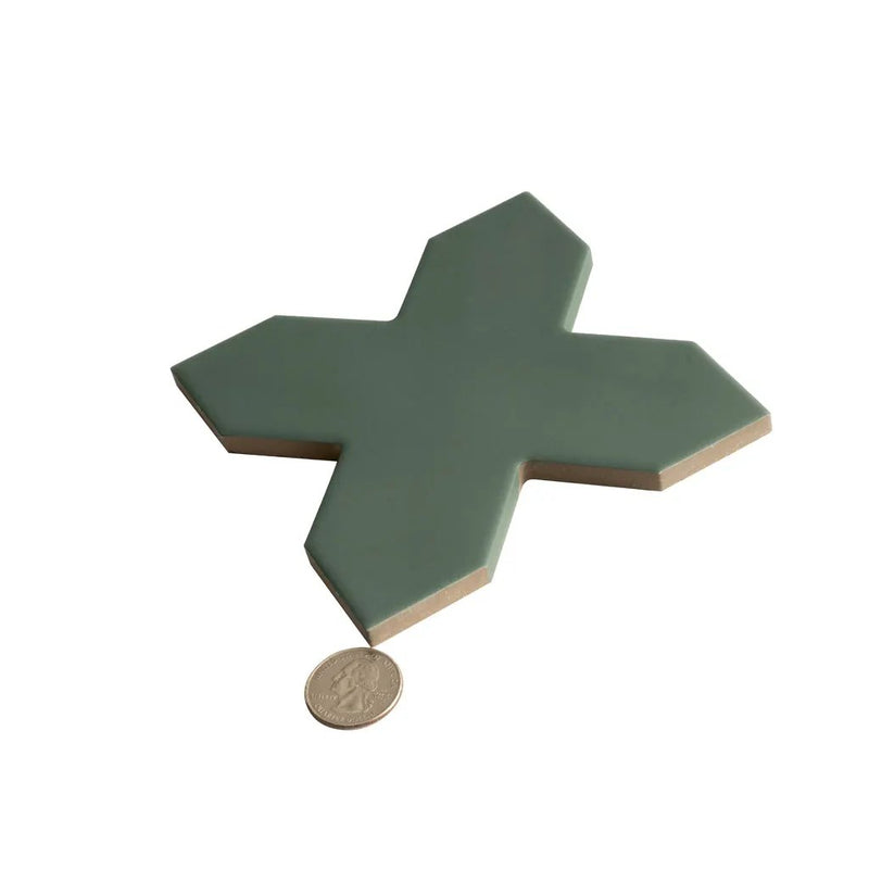 Sage Green 5x5 Matte Cross Porcelain Tile (34 pack, 5.31 sq ft/case) by Apollo Tile
