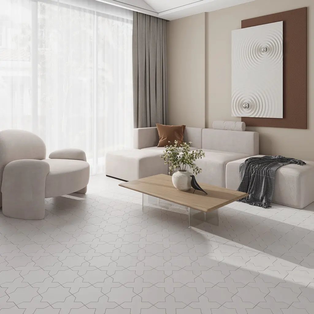 Light Gray 5x5 Matte Cross Porcelain Tile (34 pack, 5.31 sq ft/case) by Apollo Tile