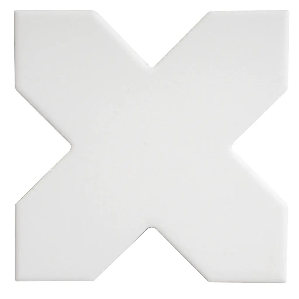 Pure White 5x5 Matte Cross Porcelain Tile (34 pack, 5.31 sq ft/case) by Apollo Tile