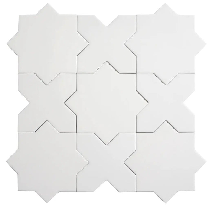 Pure White 5x5 Matte Cross Porcelain Tile (34 pack, 5.31 sq ft/case) by Apollo Tile