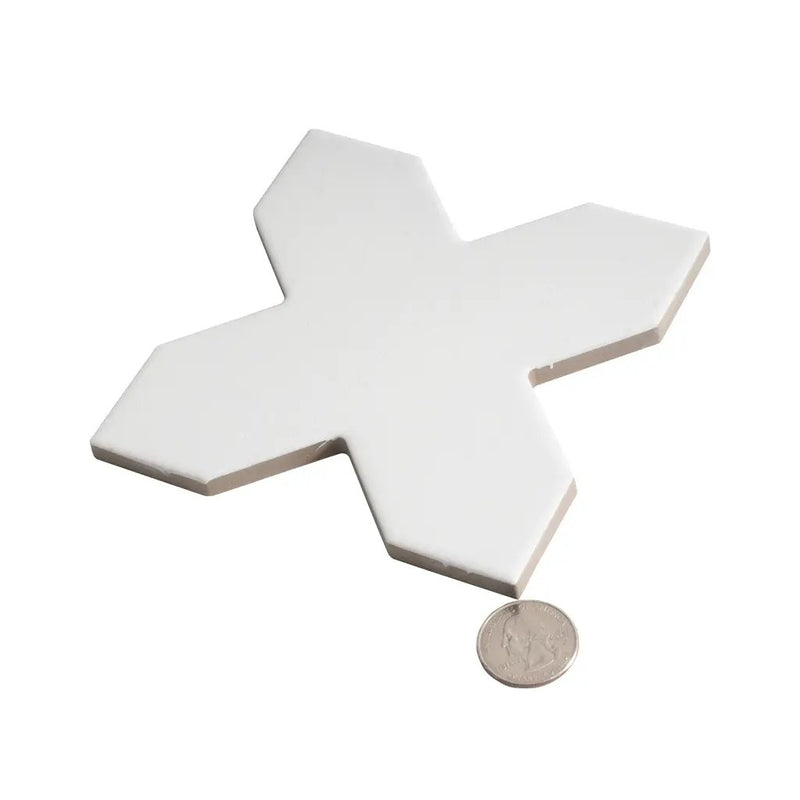 Pure White 5x5 Matte Cross Porcelain Tile (34 pack, 5.31 sq ft/case) by Apollo Tile