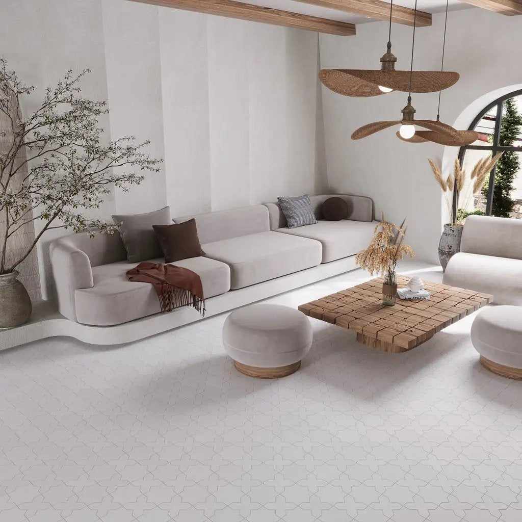 Pure White 5x5 Matte Cross Porcelain Tile (34 pack, 5.31 sq ft/case) by Apollo Tile