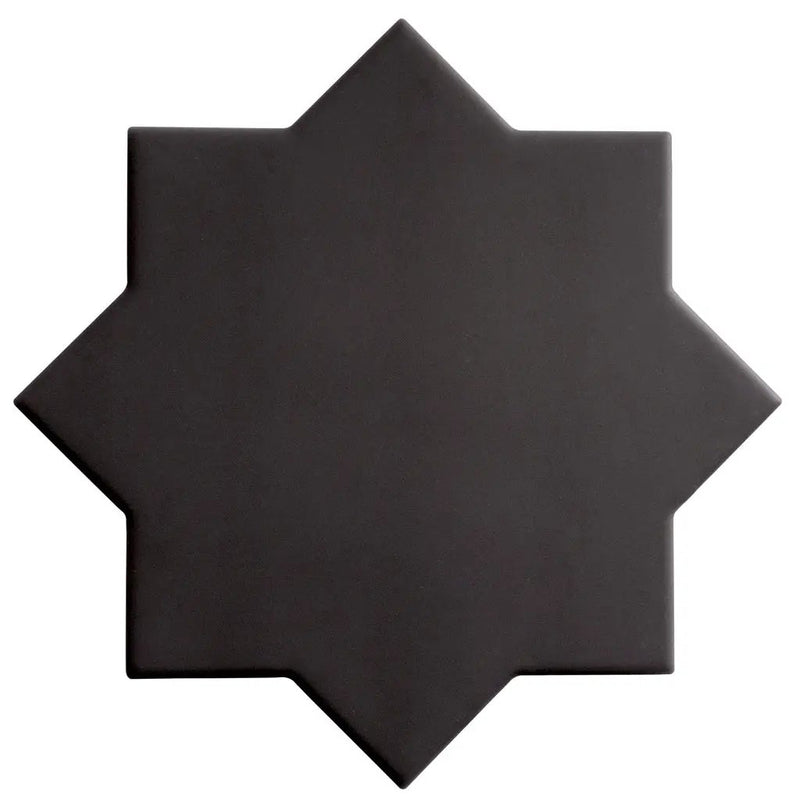 Graphite Black 7x7 Matte Star Porcelain Tile (34 pack, 5.31 sq ft/case) by Apollo Tile