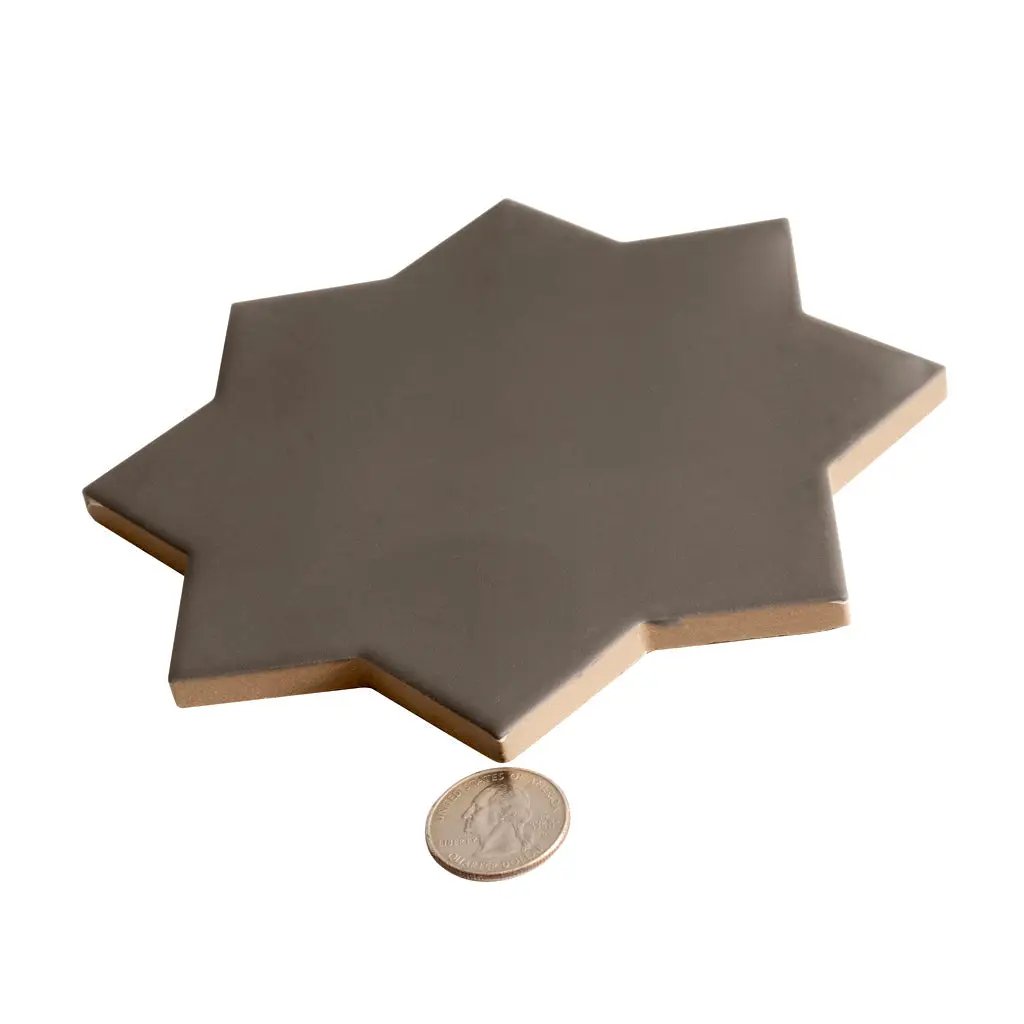 Graphite Black 7x7 Matte Star Porcelain Tile (34 pack, 5.31 sq ft/case) by Apollo Tile