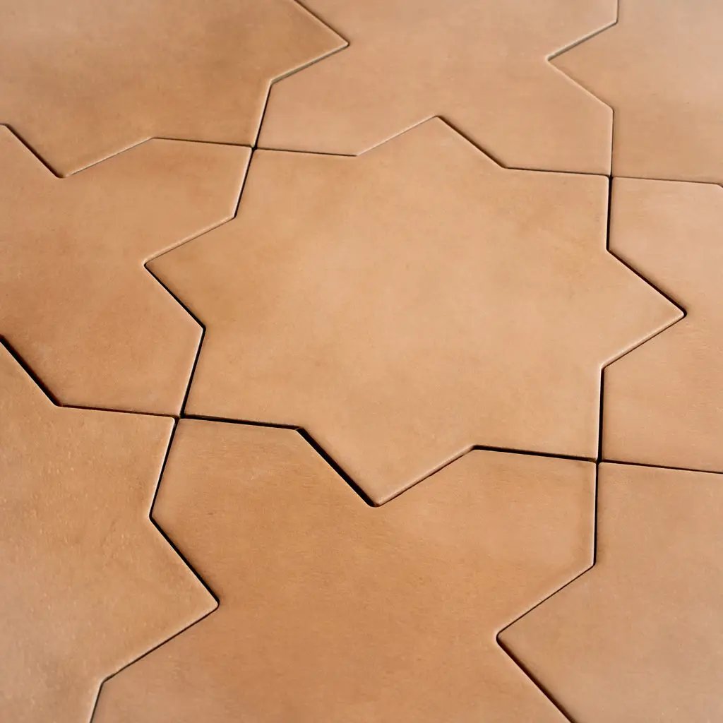 Terracotta 7x7 Matte Star Porcelain Tile (34 pack, 5.31 sq ft/case) by Apollo Tile