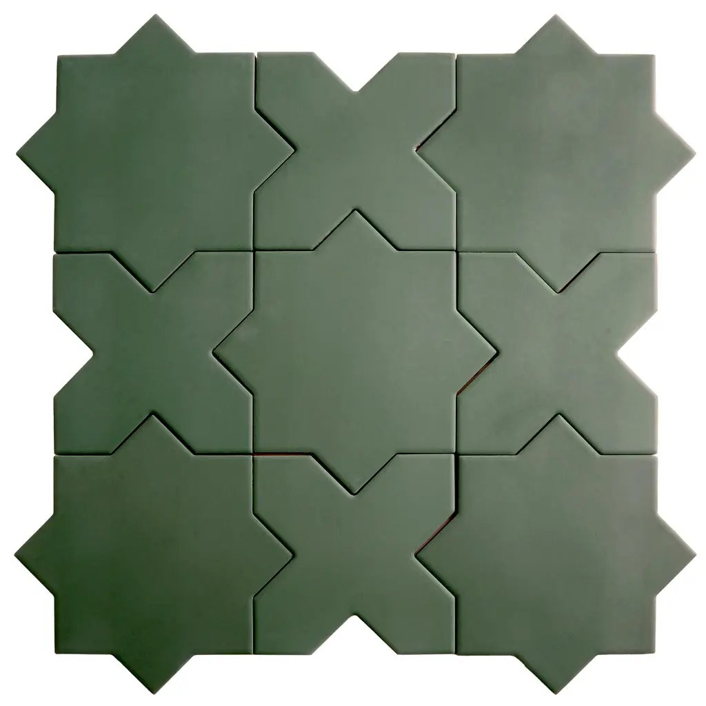 Sage Green 7x7 Matte Star Porcelain Tile (34 pack, 5.31 sq ft/case) by Apollo Tile