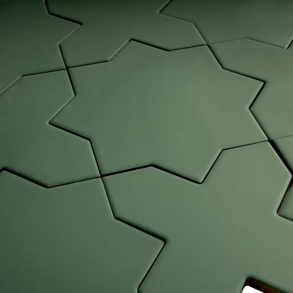 Sage Green 7x7 Matte Star Porcelain Tile (34 pack, 5.31 sq ft/case) by Apollo Tile