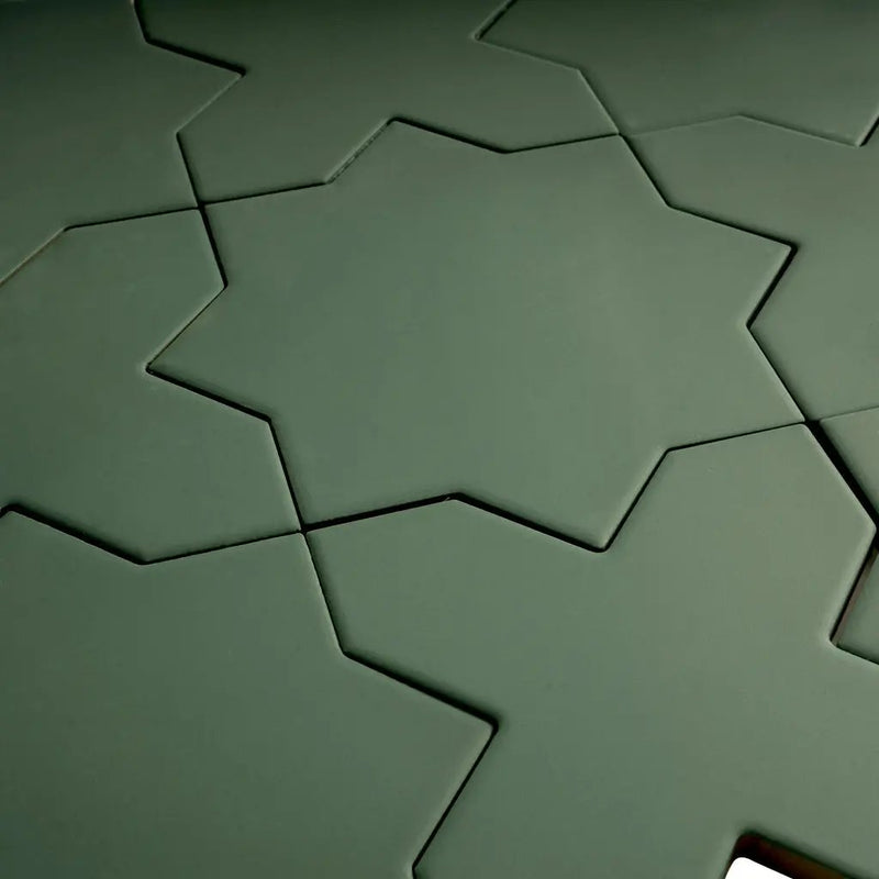 Sage Green 7x7 Matte Star Porcelain Tile (34 pack, 5.31 sq ft/case) by Apollo Tile