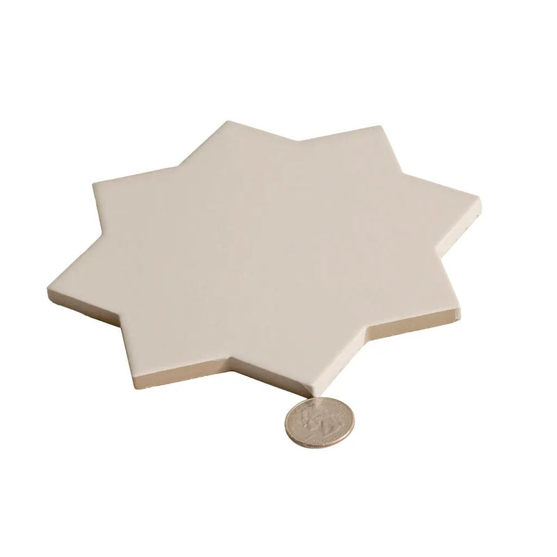 Light Gray 7x7 Matte Star Porcelain Tile (34 pack, 5.31 sq ft/case) by Apollo Tile