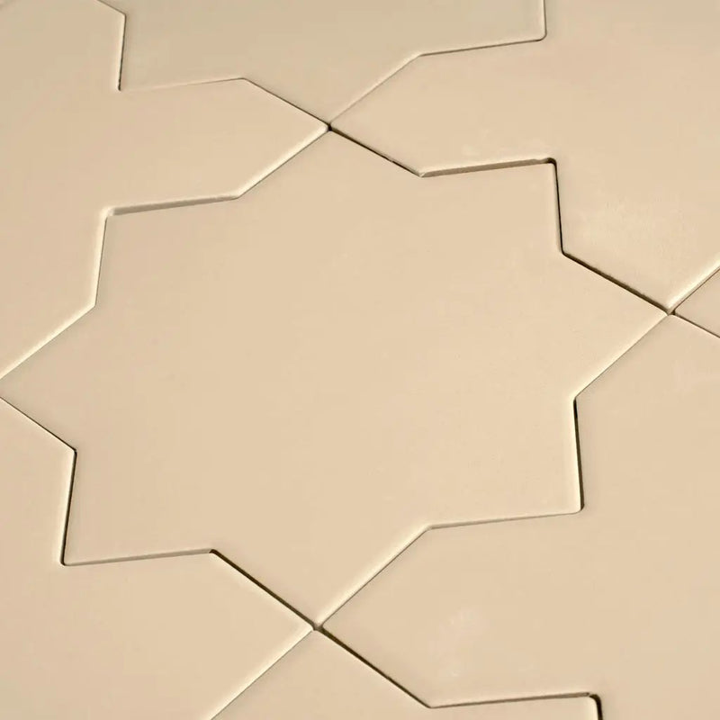 Ecru Taupe 7x7 Matte Star Porcelain Tile (34 pack, 5.31 sq ft/case) by Apollo Tile