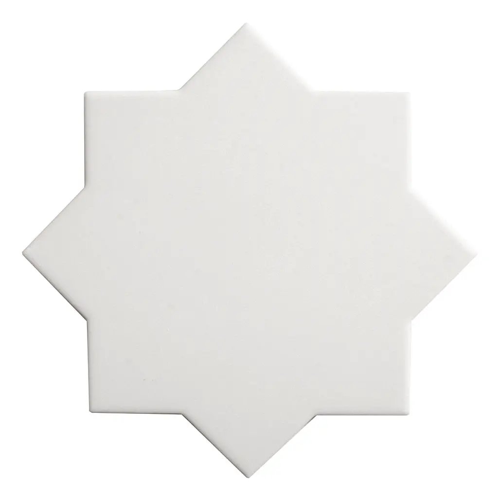 Pure White 7x7 Matte Star Porcelain Tile (34 pack, 5.31 sq ft/case) by Apollo Tile
