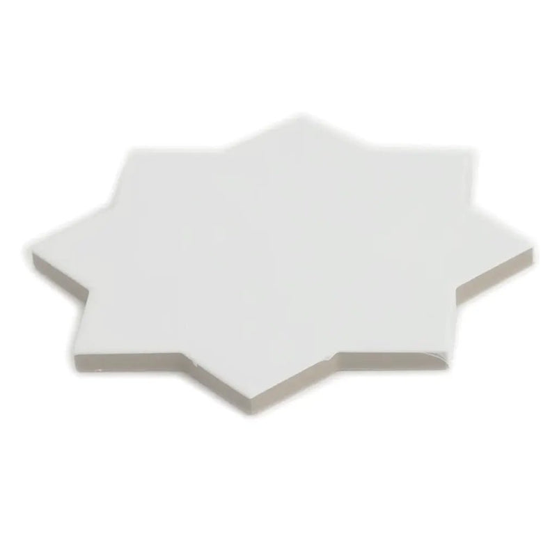 Pure White 7x7 Matte Star Porcelain Tile (34 pack, 5.31 sq ft/case) by Apollo Tile