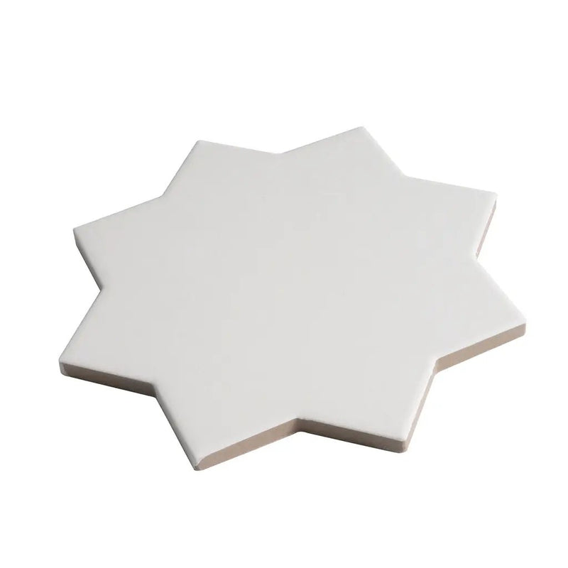 Pure White 7x7 Matte Star Porcelain Tile (34 pack, 5.31 sq ft/case) by Apollo Tile