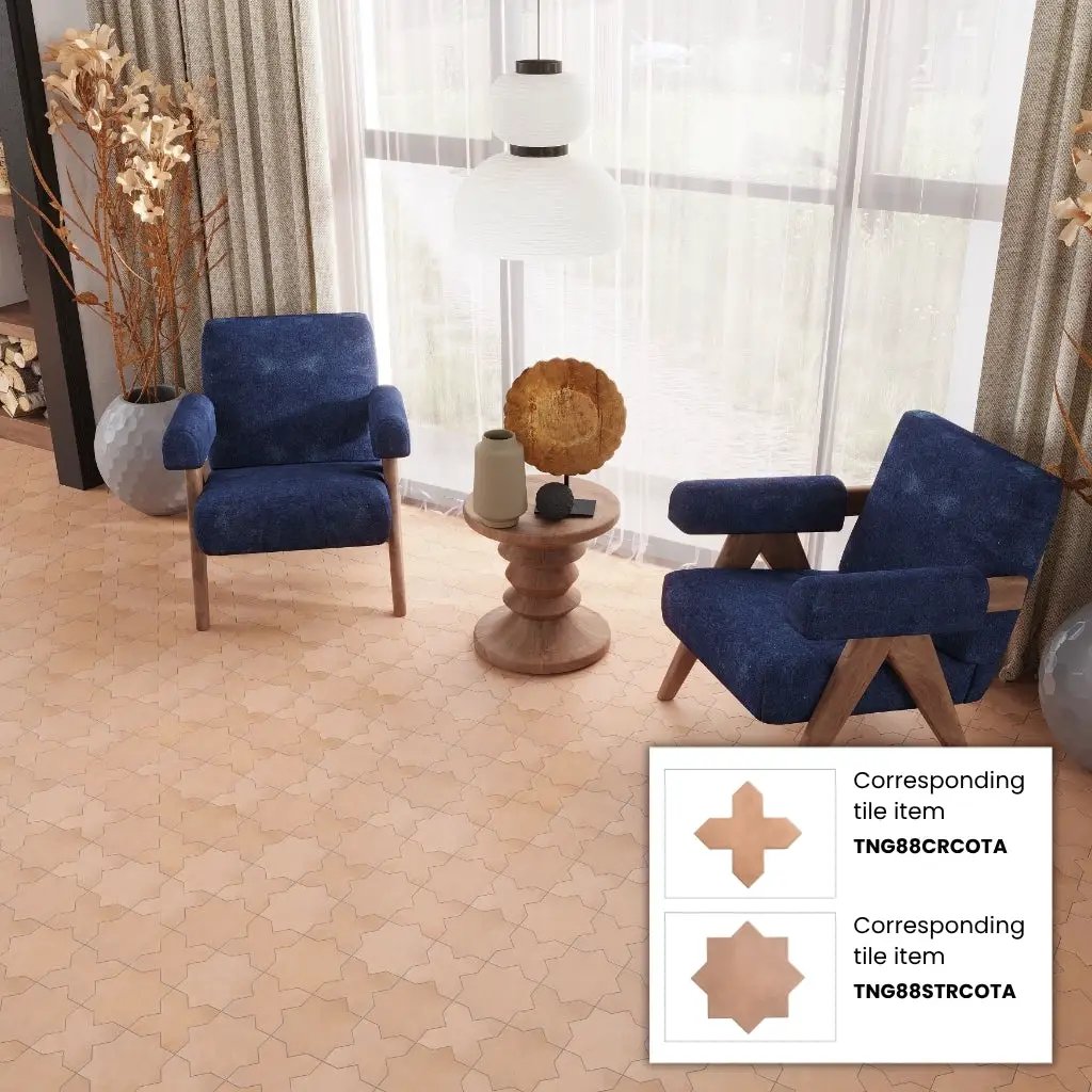 Terracotta 5x5 Matte Cross Porcelain Tile (34 pack, 5.31 sq ft/case) by Apollo Tile