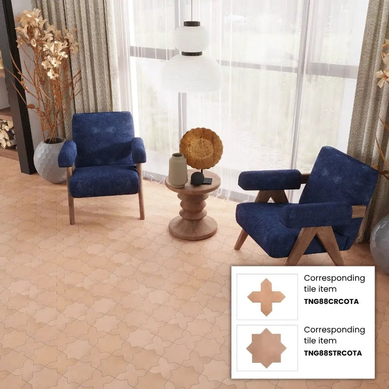 Terracotta 5x5 Matte Cross Porcelain Tile (34 pack, 5.31 sq ft/case) by Apollo Tile