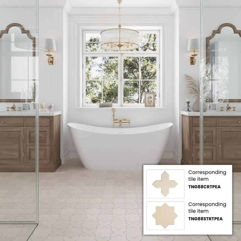 Ecru Taupe 5x5 Matte Cross Porcelain Tile (34 pack, 5.31 sq ft/case) by Apollo Tile