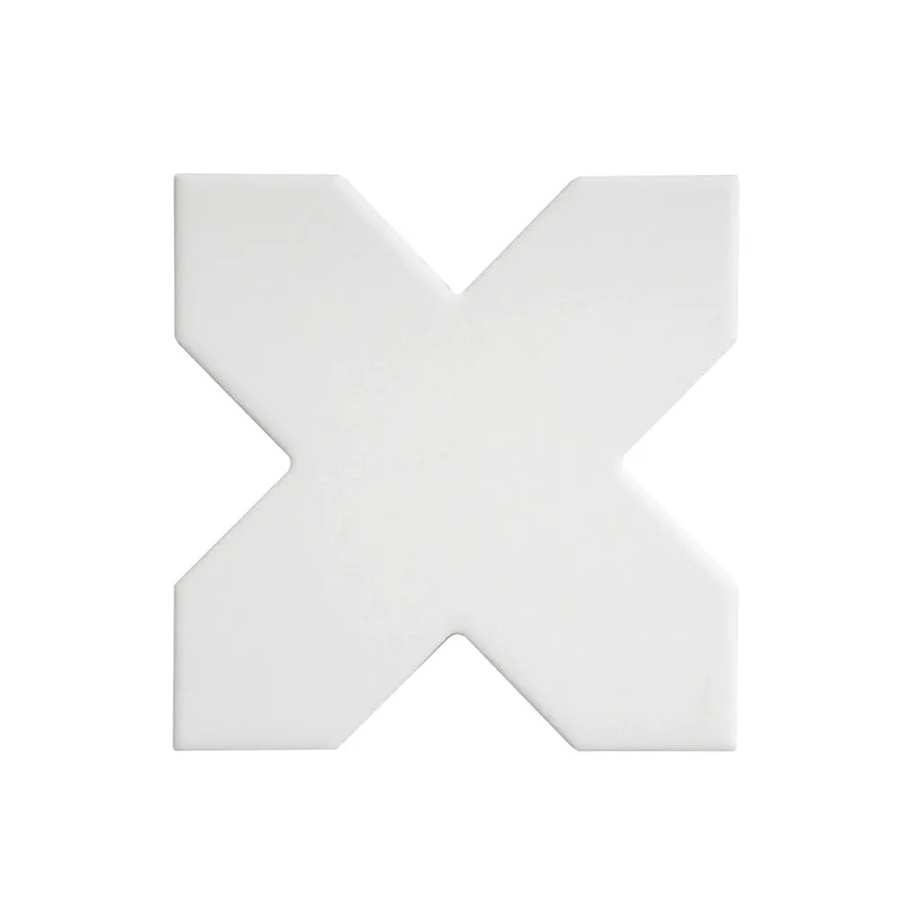 Pure White 5x5 Matte Cross Porcelain Tile (34 pack, 5.31 sq ft/case) by Apollo Tile