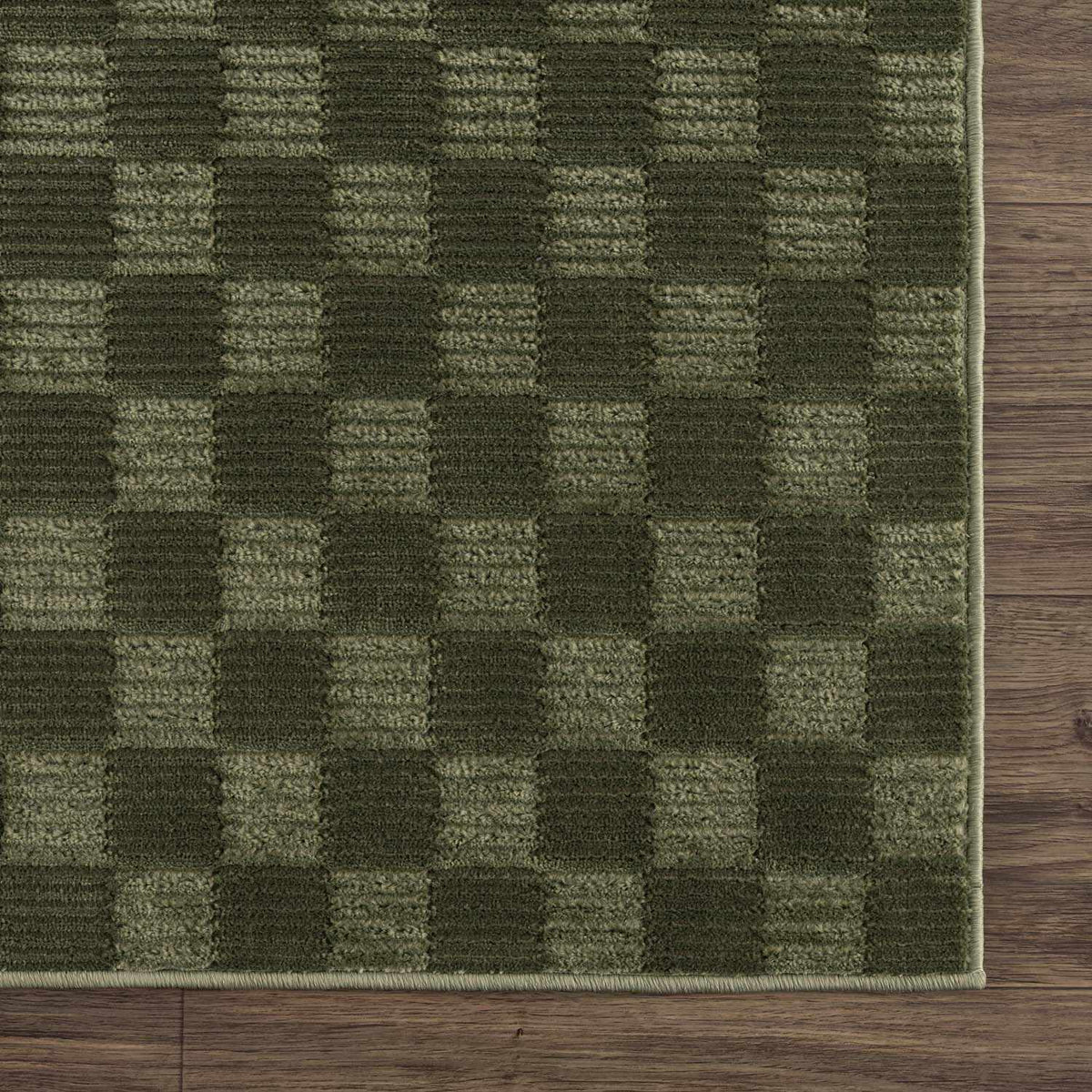 Truls 3D Checkered Washable Rug - Green, photo 5 of 14