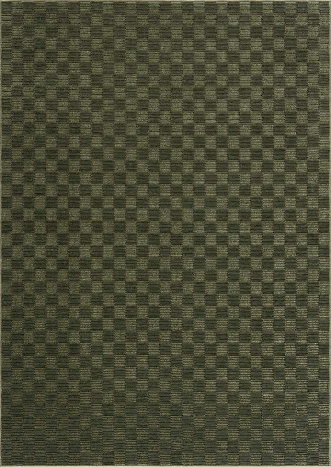 Truls 3D Checkered Washable Rug - Green by Boutique Rugs