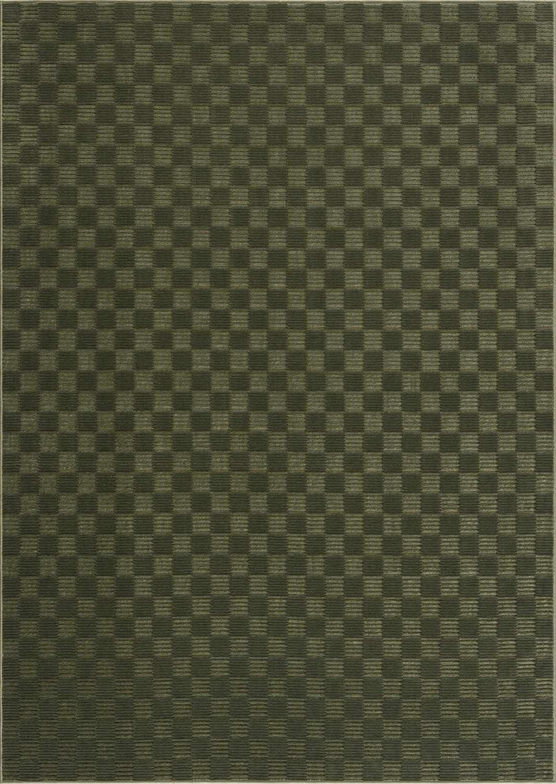 Truls 3D Checkered Washable Rug - Green by Boutique Rugs
