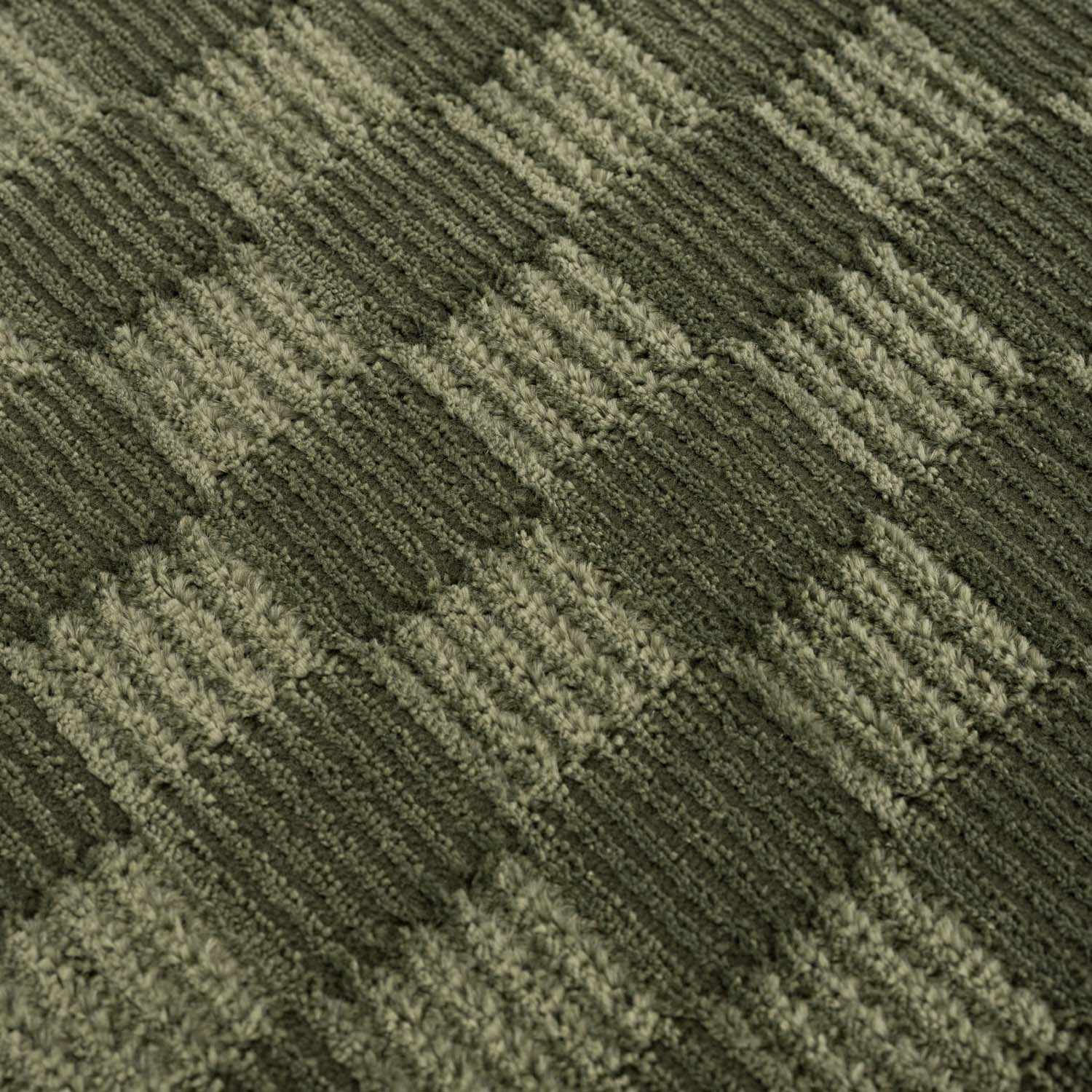 Truls 3D Checkered Washable Rug - Green by Boutique Rugs