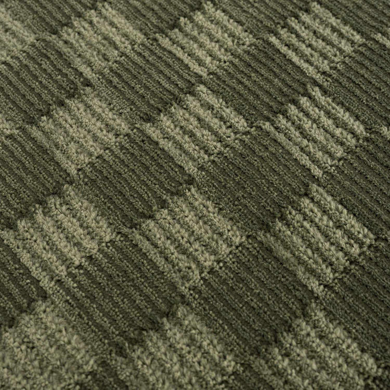 Truls 3D Checkered Washable Rug - Green by Boutique Rugs