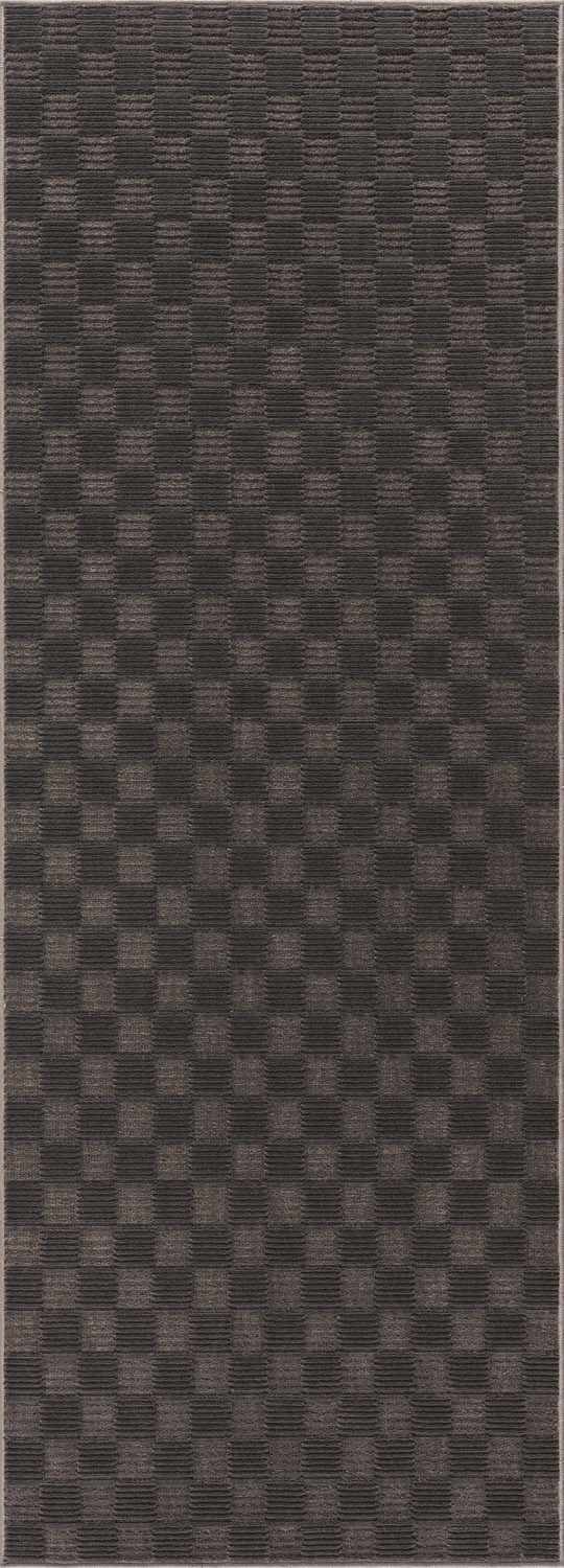 Truls 3D Checkered Washable Rug - Black by Boutique Rugs