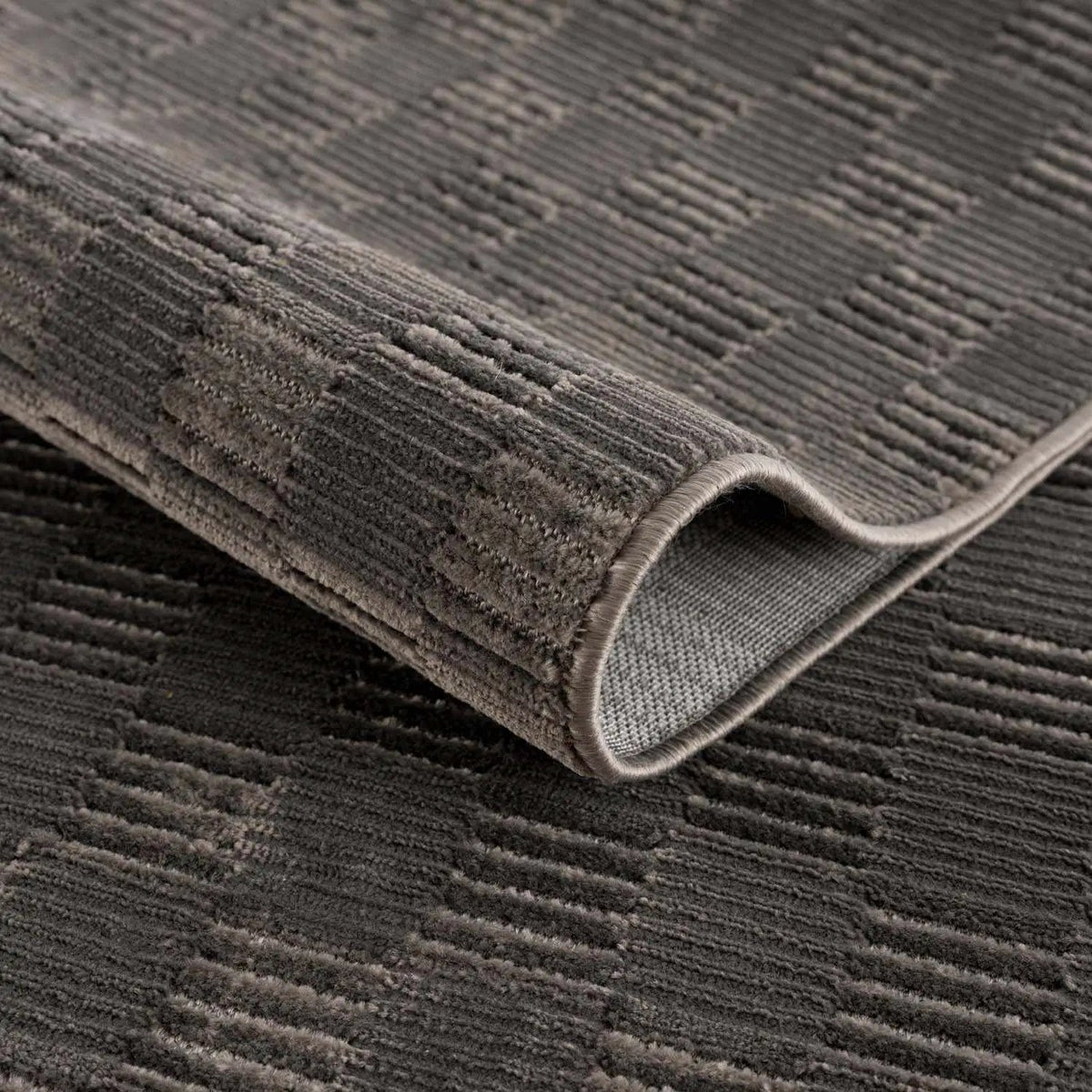 Truls 3D Checkered Washable Rug - Black, photo 12 of 14
