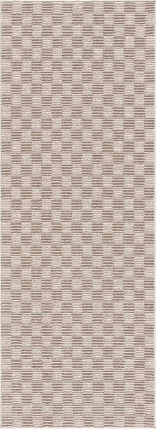 Truls 3D Checkered Washable Rug - Biscotti by Boutique Rugs