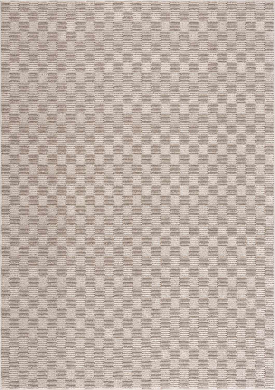 Truls 3D Checkered Washable Rug - Biscotti by Boutique Rugs