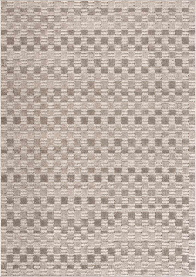 Truls 3D Checkered Washable Rug - Biscotti by Boutique Rugs