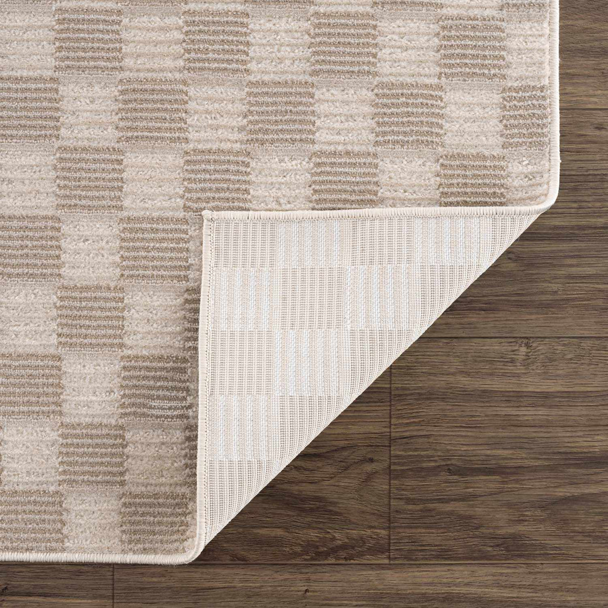 Truls 3D Checkered Washable Rug - Biscotti, photo 6 of 14