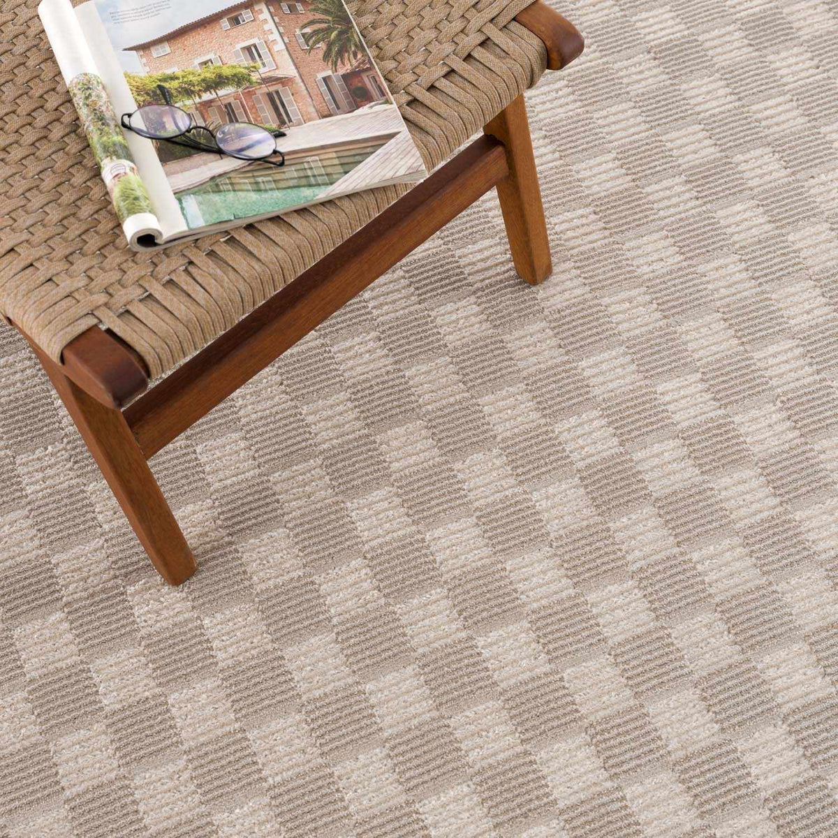 Truls 3D Checkered Washable Rug - Biscotti, photo 9 of 14