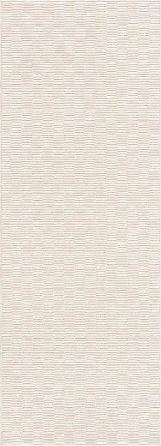 Truls 3D Checkered Washable Rug - Bone by Boutique Rugs