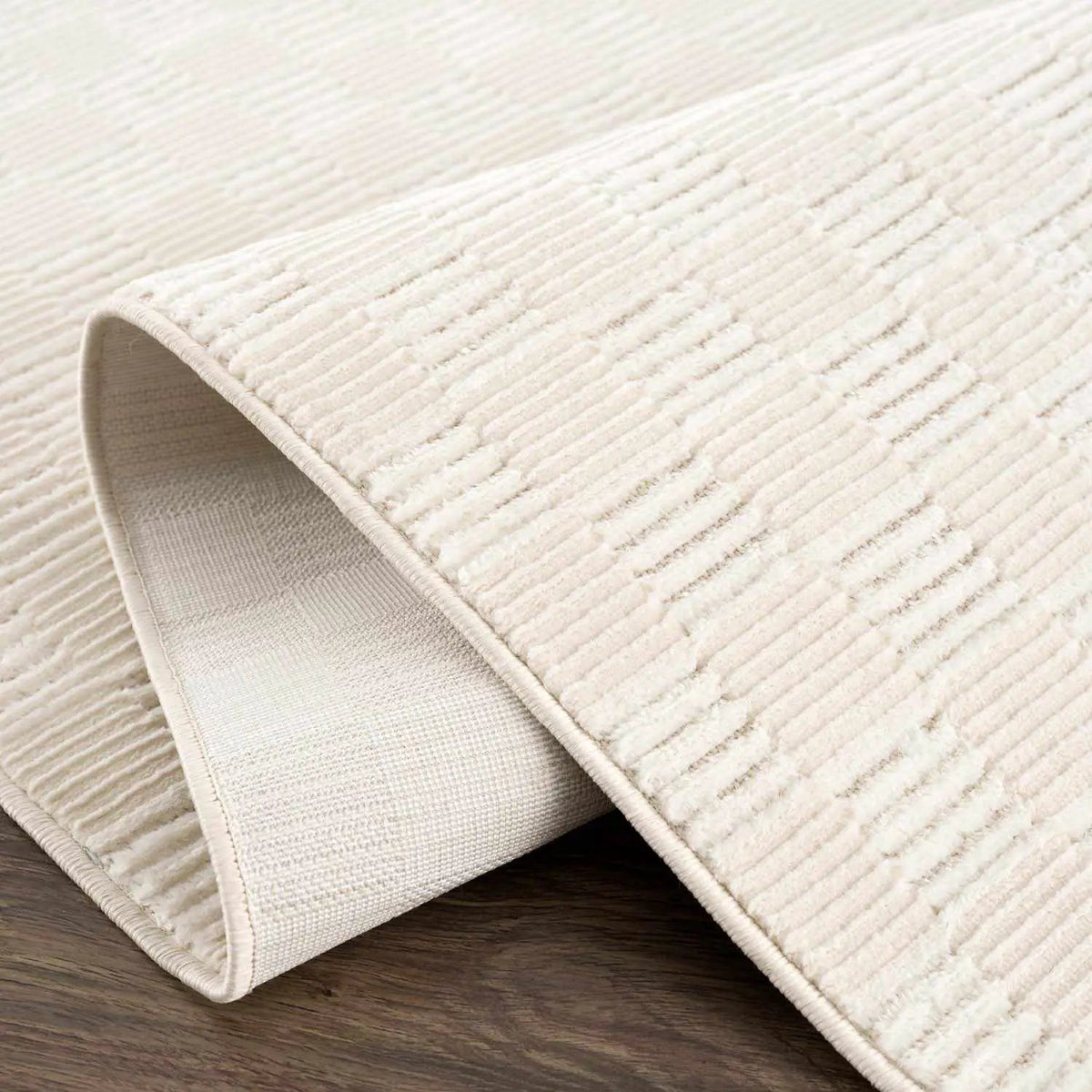 Truls 3D Checkered Washable Rug - Bone, photo 5 of 14