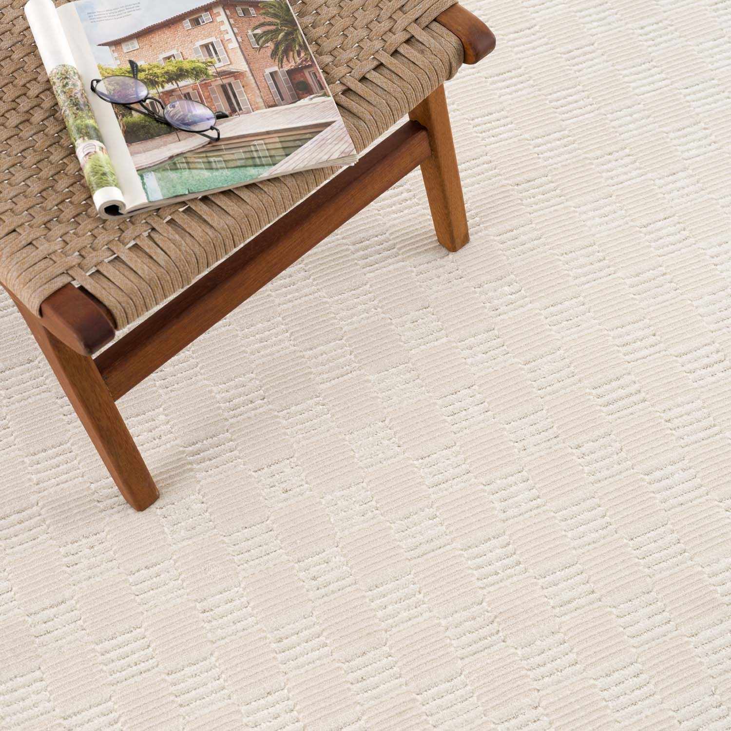 Truls 3D Checkered Washable Rug - Bone by Boutique Rugs