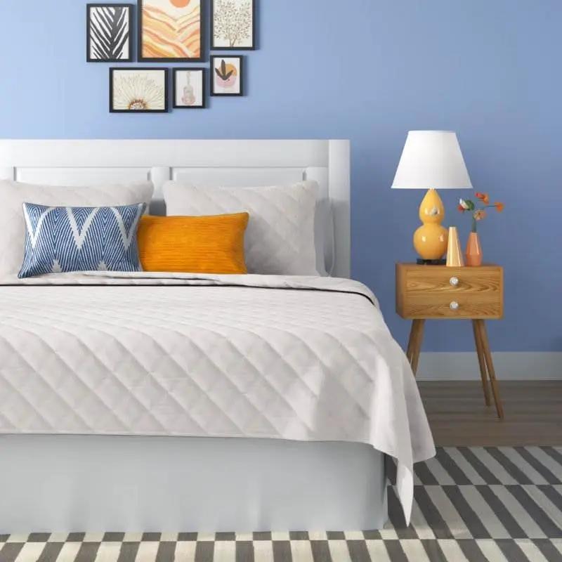 Twin/Twin XL 2-Piece White Polyester Microfiber Diamond Quilted Quilt Set by HomePacific