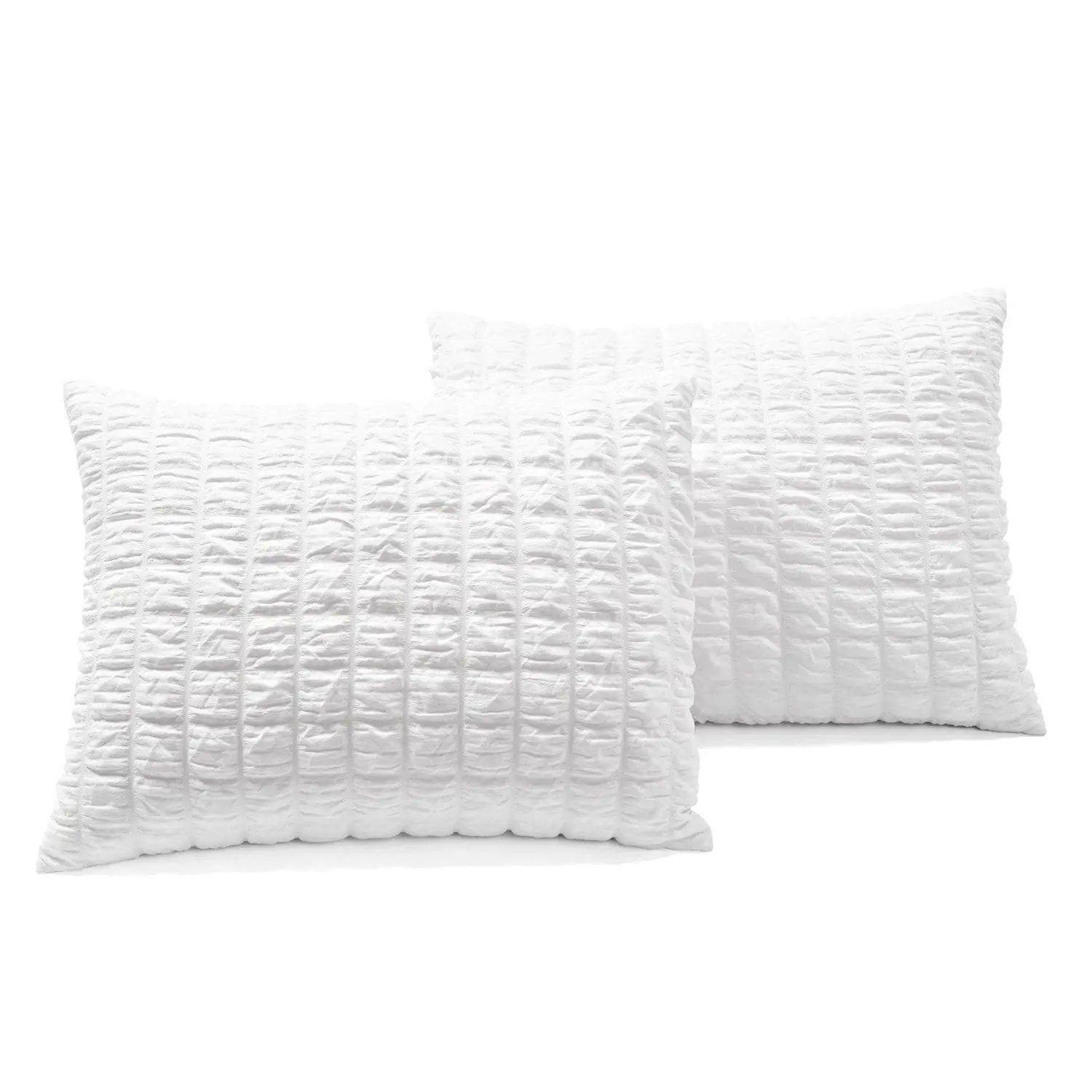 Twin/XL Size Microfiber Crinkled Texture 2 Piece Comforter Set White by HomePacific