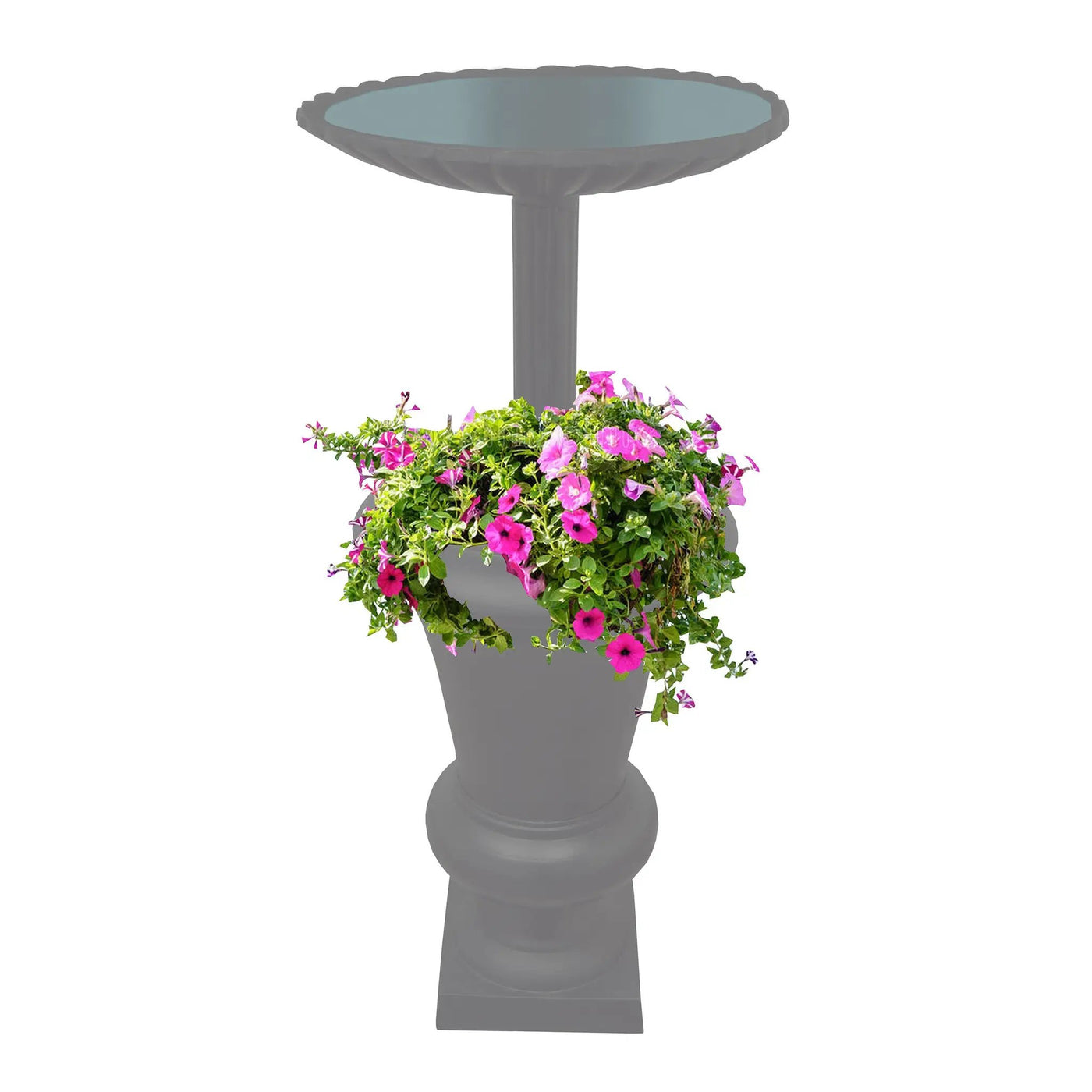 Ornate Round Cast Aluminum Metal 40-in Bird Bath Planter Vase Combo by Sharicks